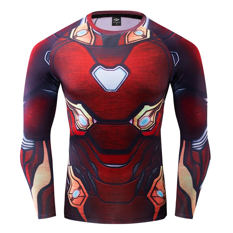 

Avengers 4 Iron Man MK85 3D Printed T shirts Men Compression Shirts Raglan Sleeve 2019 Long Sleeve Cosplay Costume Tops Male