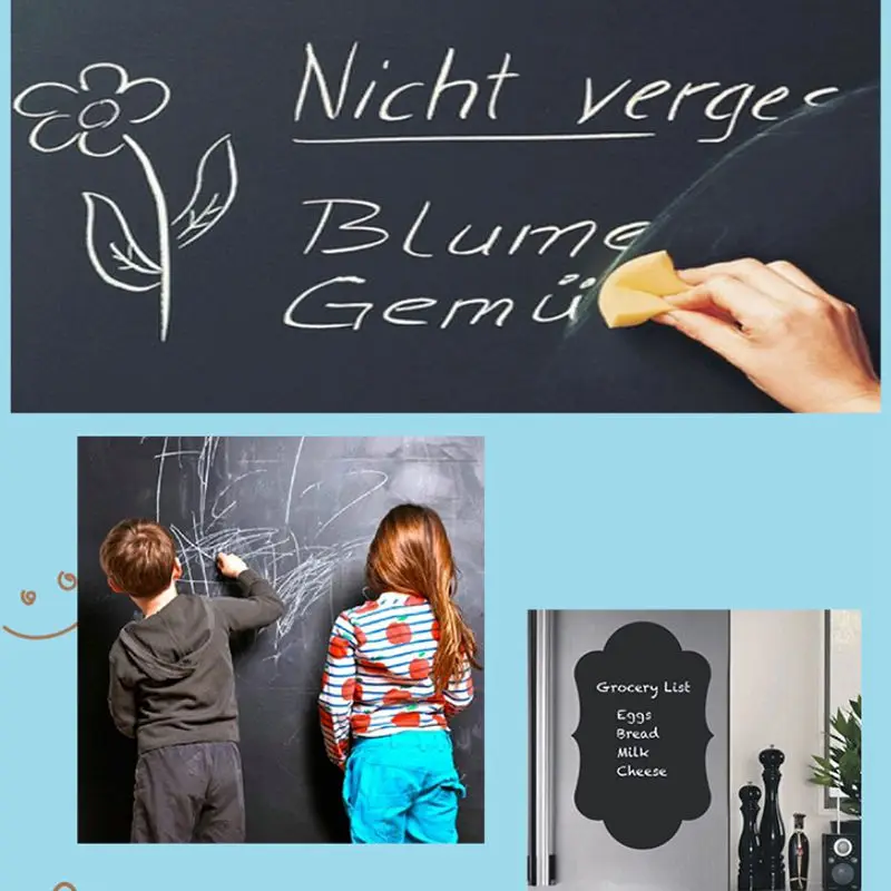 

Blackboard Stickers Chalk Board to send 5 pieces of chalk Removable Vinyl Draw Mural Decor Art Chalkboard Wall Sticker