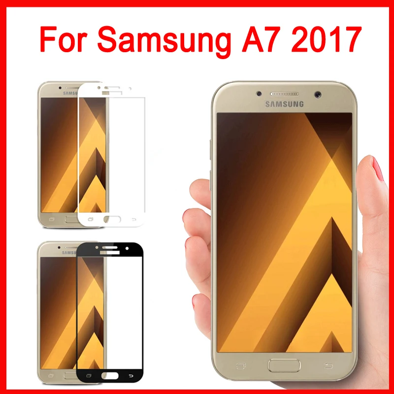 

Full Cover Tempered Glass For Samsung Galaxy A7 2017 Screen Protector On Samsung A 7 2017 A720 A7200 A720F Protective Film Cover
