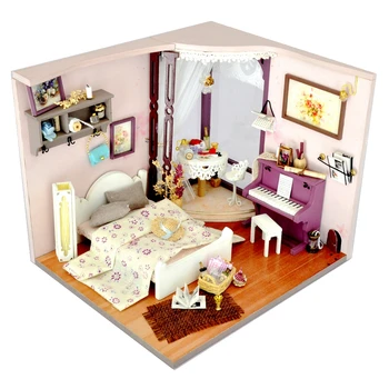 

Diy Dollhouse Wooden Toys Miniature Dollhouse Educational Toys Assemble Miniaturas Doll House Furniture Puzzle Toys For Children