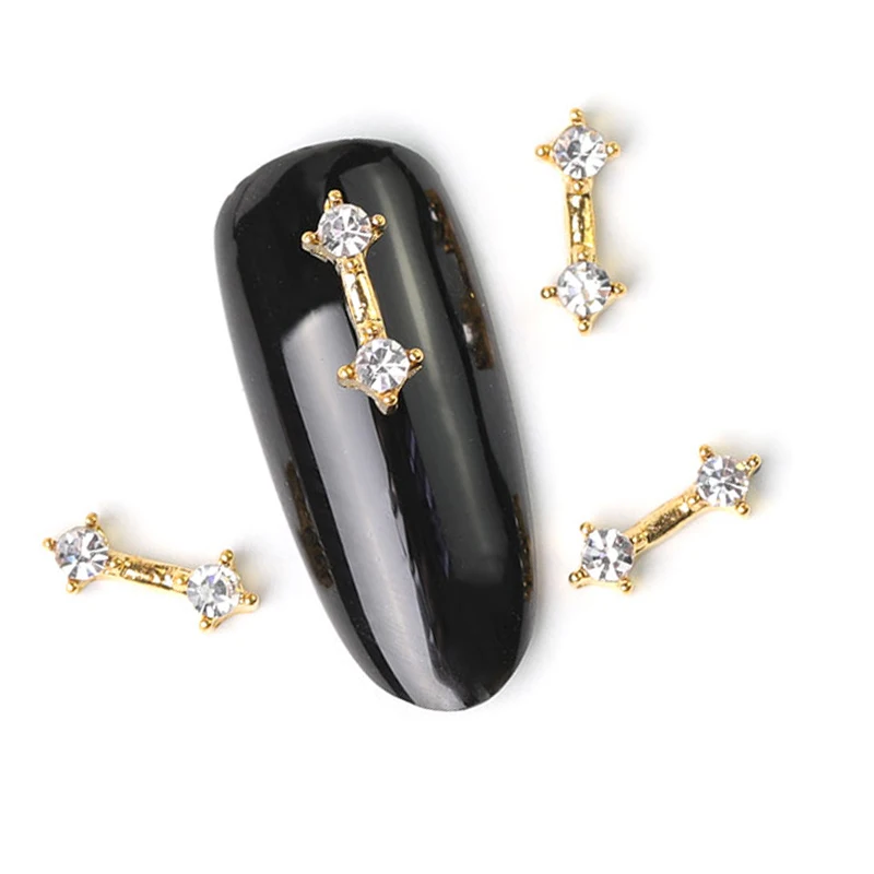 

10Pcs New 2019 Glitter Pearl with Rhinestones Alloy Metal 3D Nail Art Decoration Charms Studs Nails 3d Jewelry