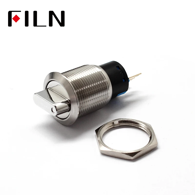 Description Picture 5 of item19mm 2 3 Position Switch Push Button Switch DPDT Illuminated Metal selector Rotary Switch with LED Waterproof Stainless Steel