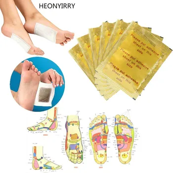 

10 Pcs=5Pairs Herbal Detox GOLD Foot Pads Patches Feet Care Medical Plaster Foot Remover Relieving Pain Foot Massager