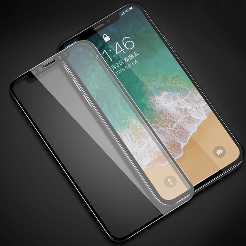 Защитная плёнка для экрана iPhone X XR XS Max закаленное стекло защита 5 5C 6 7 8 Plus полное