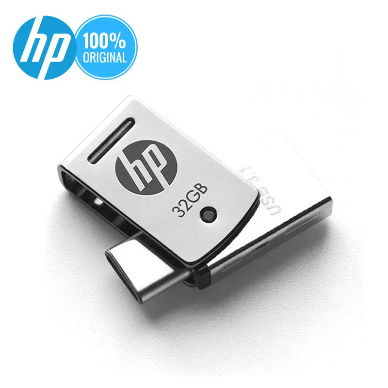 Pаспродажа Hp OTG type C USB 3,1 Металлическая USB Flash 16 ГБ 32 ГБ 64 ГБ для смартфонов планшетов ПК DJ Pendrive USB 3,0 персональный логотип ручка драйвер