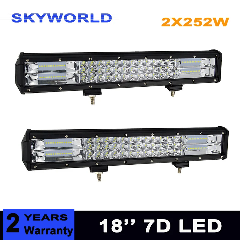 

2pcs 252w Three Row 12V LED Work Light Bar Combo Beam Driving Fog Lamp Offroad LED Work Car Light for 4x4 SUV 4WD ATV