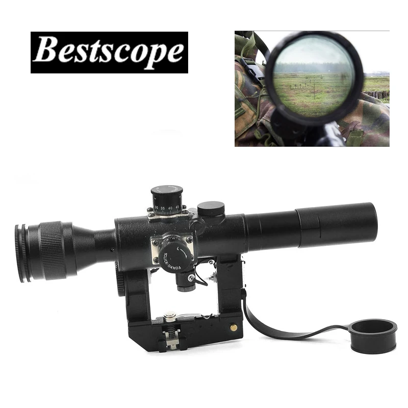 Tactical Hunting SVD Dragunov Optics 4x26 Red Illuminated Rifle Scope
