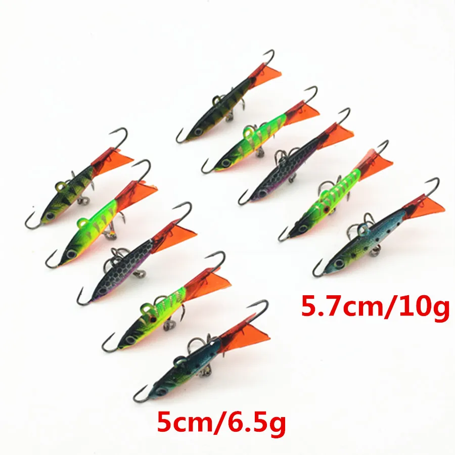 

5Pcs*Fishing Jig Head Lure winter Ice Fishing Hard Bait Minnow Pesca Tackle Isca Crankbait Swimbait Treble Hook