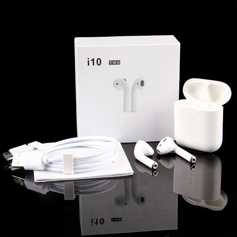 

i10 tws Bluetooth ear Wireless Charge support Bluetooth 5.0 Earphones Earbuds Touch headset for iphone Xiaomi Samsung Phones