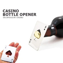 Нержавеющая сталь открывалка для бутылок кредитной карты покер Размеры Casino инструмент