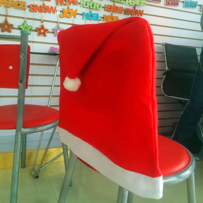 Рождественская Крышка для стула Санта-Клауса, Красная шапка, мебель, задняя крышка для стула, Рождественский обеденный стол, вечерние, новогодний декор#20