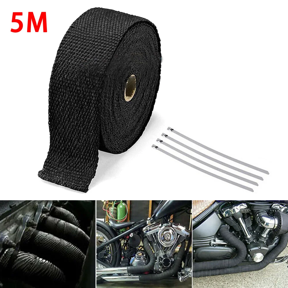 Exhaust Manifolds Turbo Insulation Tape Heat Wrap Tape Thermal Wrap with Ties
