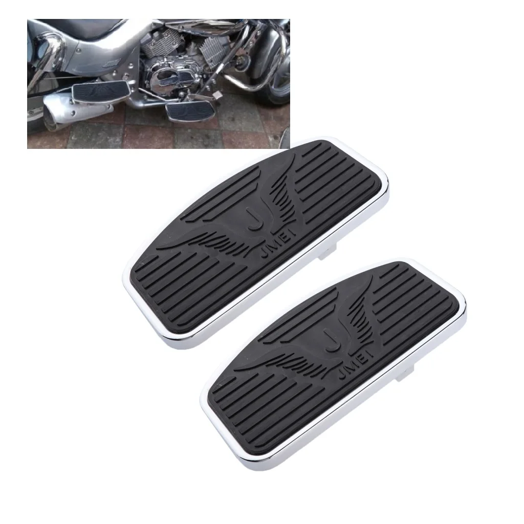1 Pair Motorcycle Billet MX Wide Foot Pegs Pedals Rest Footpegs For Honda VTX 1300/1800 Suzuki Boulevard /Intruder 9.4x4.9x0.6″