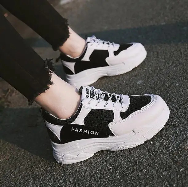 

2018 Spring Autumn ladies shoes platform sneakers Casual Flats Fashion Women Shoes Comfortable Platform Sports shoes