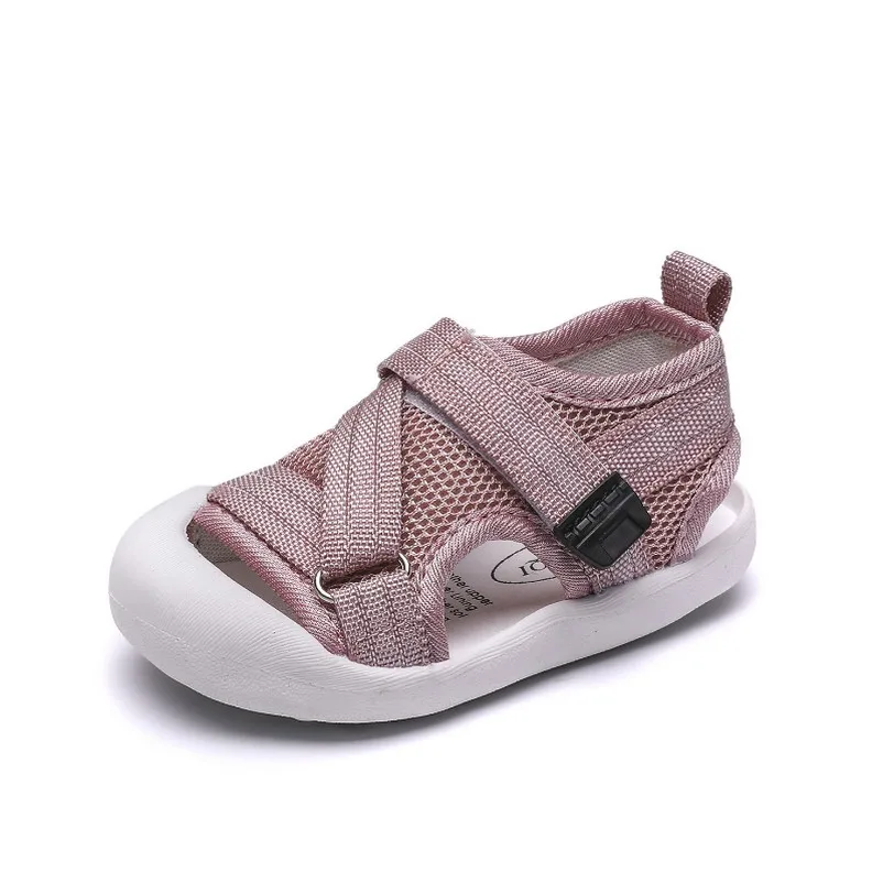 Детские сандалии; детская летняя обувь; модная обувь для маленьких мальчиков; пляжные сандалии для малышей; Повседневная сетчатая обувь на плоской подошве для девочек - Цвет: pink