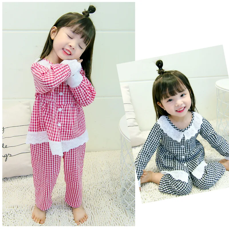 New Hot Sale Autumn And Spring Girls Pajamas Suit Korean Version