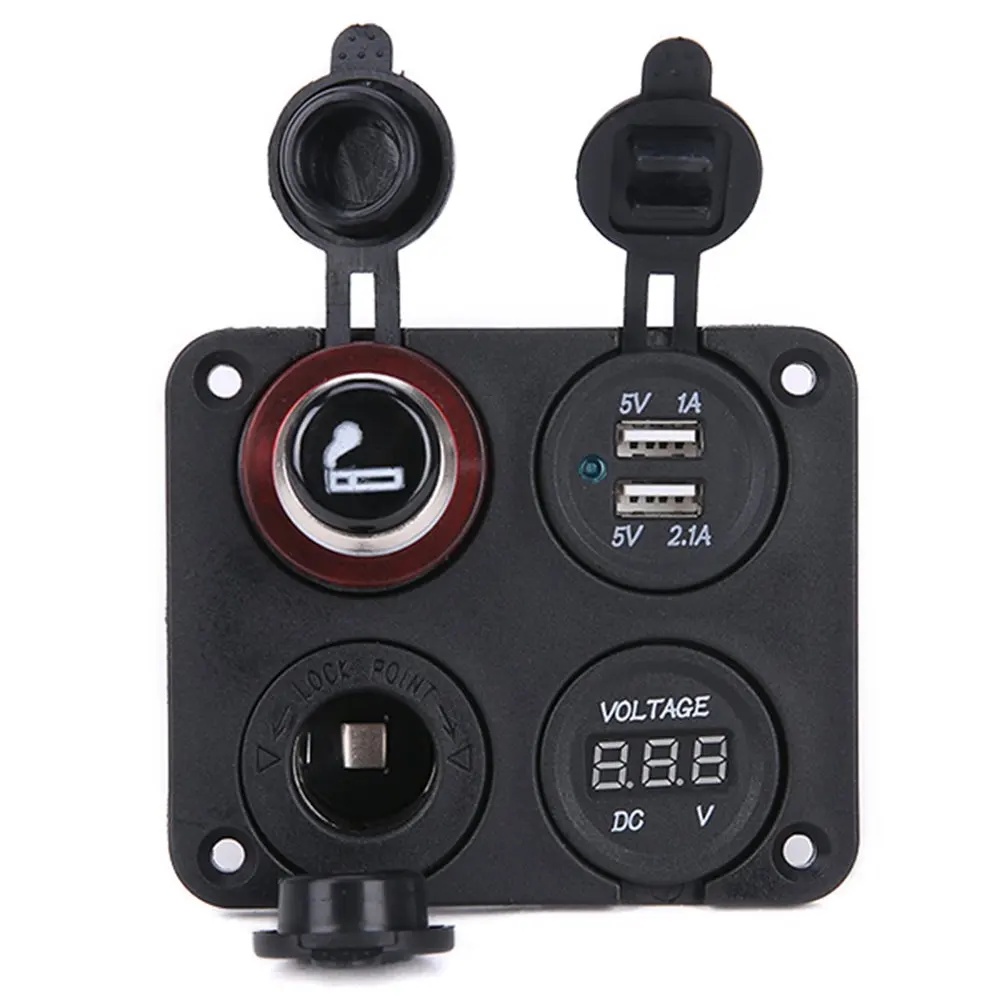 

Car Dual Cigarette Lighter Socket 12V Vehicle Mobile Phone Charger Car Smoke Detector Voltmeter Digital Display