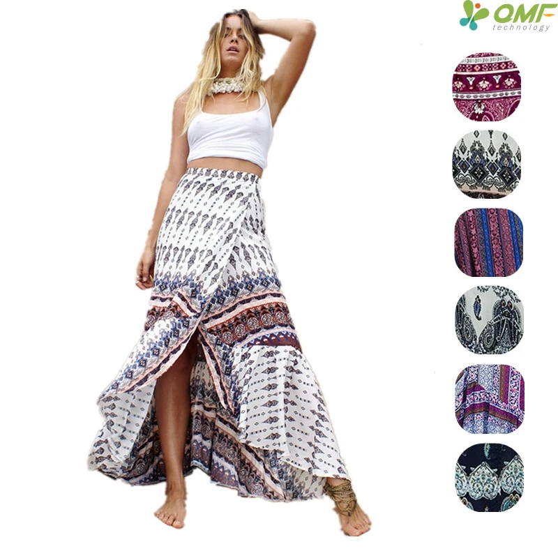 Buy Ruffles Vintage Boho Skirts Irregular Hem Women