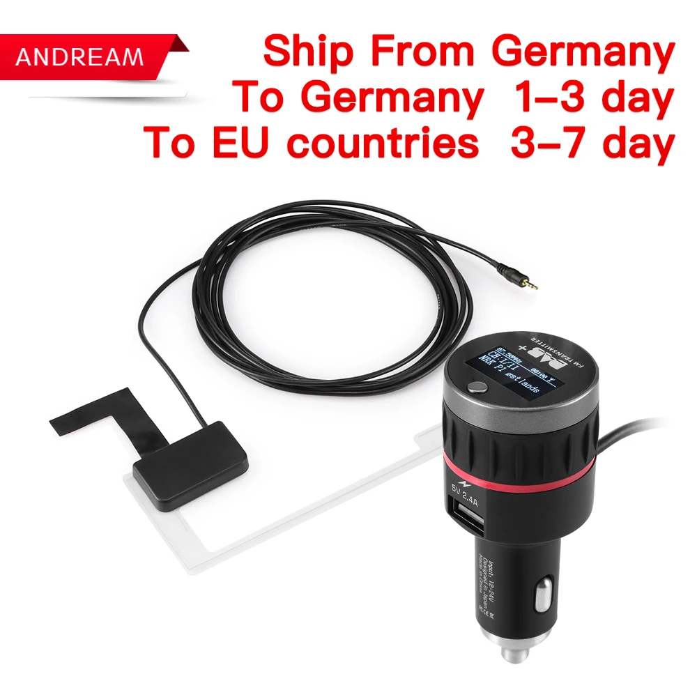 Universal Car DAB DAB+ Radio Receiver Tuner With FM Transmitter