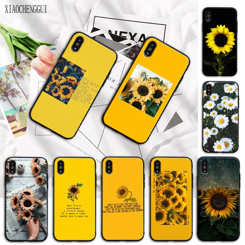Funda de teléfono de diseño único de lujo de girasol amarillo de belleza para iPhone 8 7 6 6 S Plus X Xs Xr XSMax 5 5S SE funda Funda de teléfono de diseño único de lujo de girasol amarillo de belleza para iPhone 8 7 6 6 S Plus X Xs Xr XSMax 5 5S SE funda