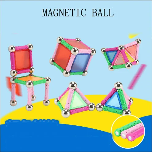 

Rushed 50PCS Magnetic Stick Assembly Building Blocks Toys Hands-on brain development of magnetic intelligence