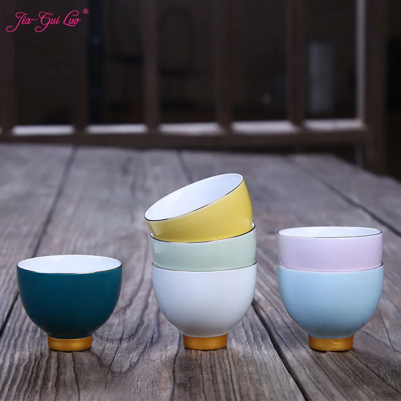 

Jia-gui luo Colored pottery Japanese ceramic teacup Pu'er porcelain Chinese Kung Fu tea set