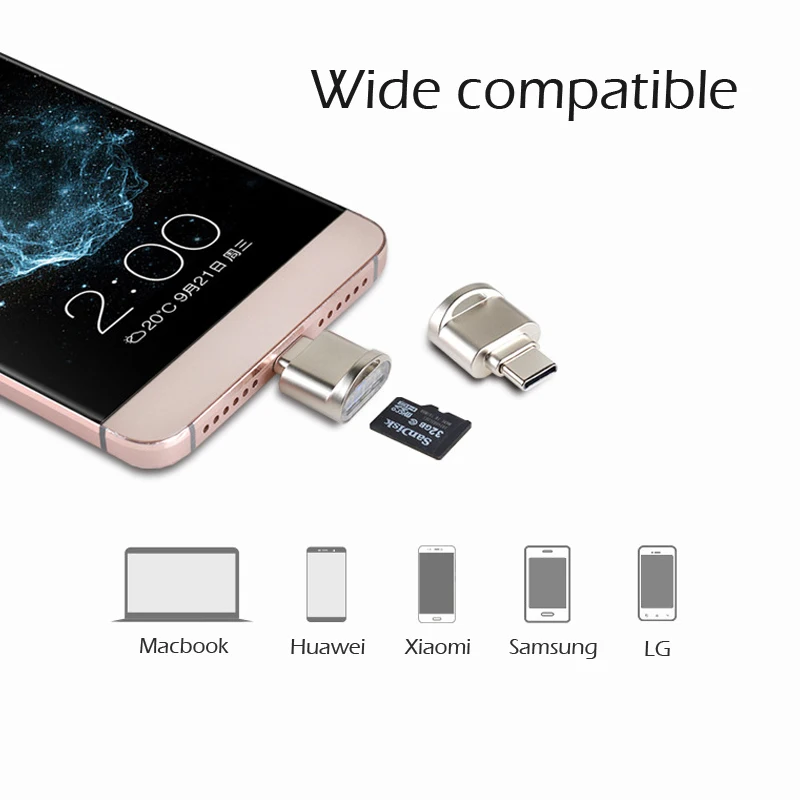 Портативный мини Type C 3 1 интерфейс Поддержка Micro SD TF карта памяти OTG USB адаптер для