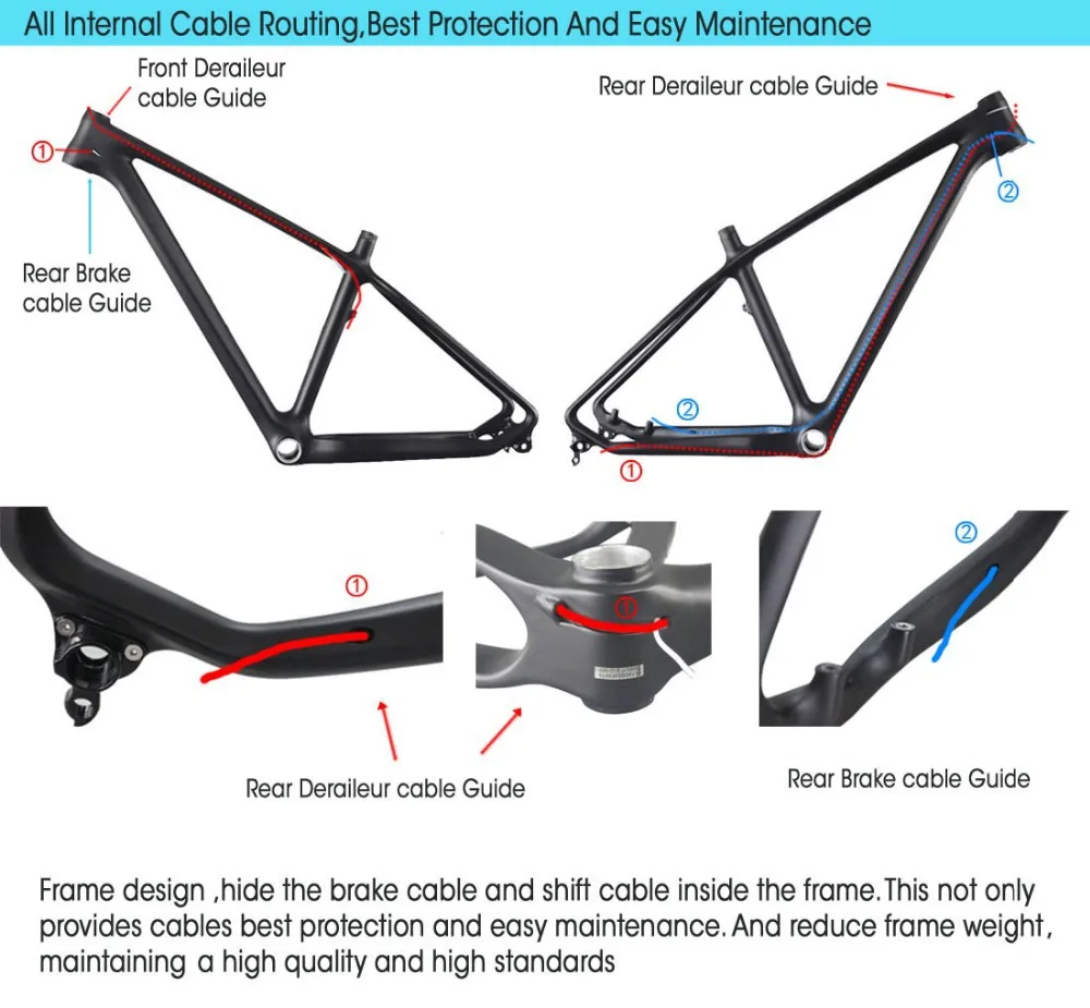 Flash Deal ICAN Full Carbon frame 650b 27.5er mountain bike frame 142x12 135x9 rear axle BB92 mtb carbon bike frame XT275 4