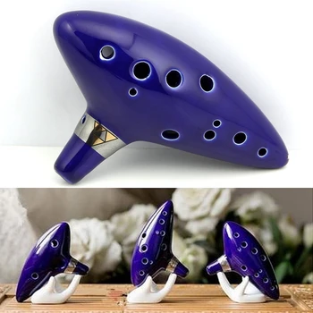 

12 Hole Blue Ocarina Ceramic Alto C Legend of Zelda Ocarina Flute Instrument