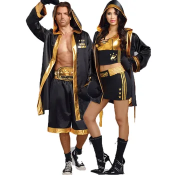 

Hot Adult Men and Women Boxers Sexy Cosplay Women's Suit Cloak Cape Adult Halloween Costume love live cosplay Suit 4pcs&3pcs/set