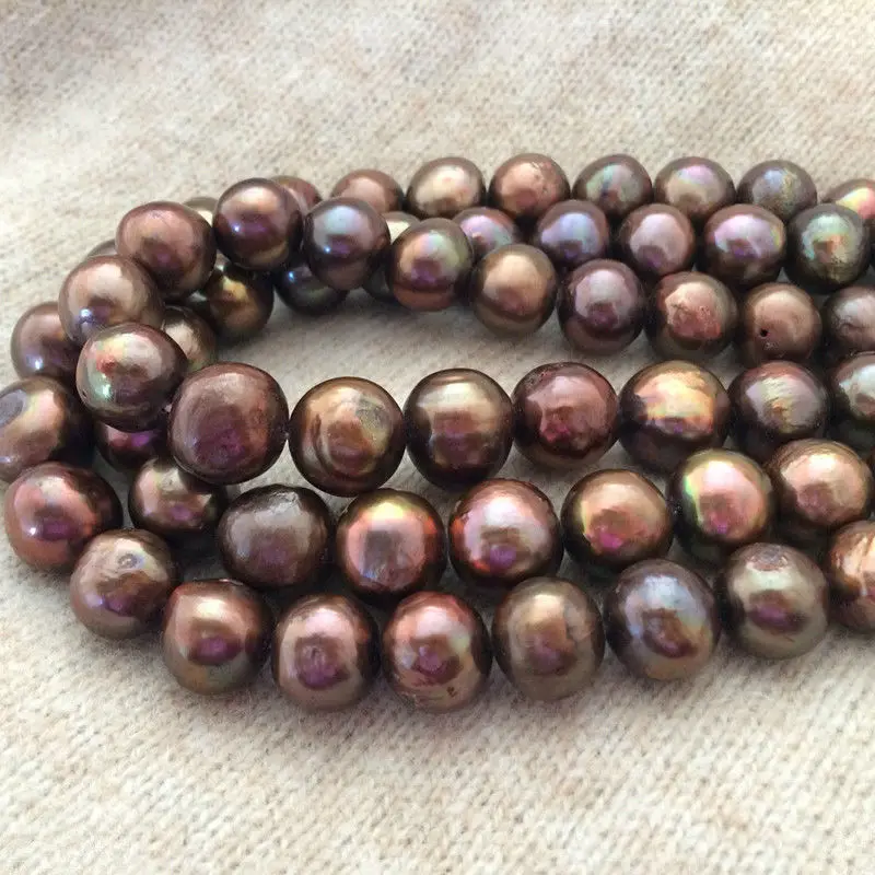 

new 7-8mm Real Natural Chocolate Freshwater Pearl Loose Beads 15"