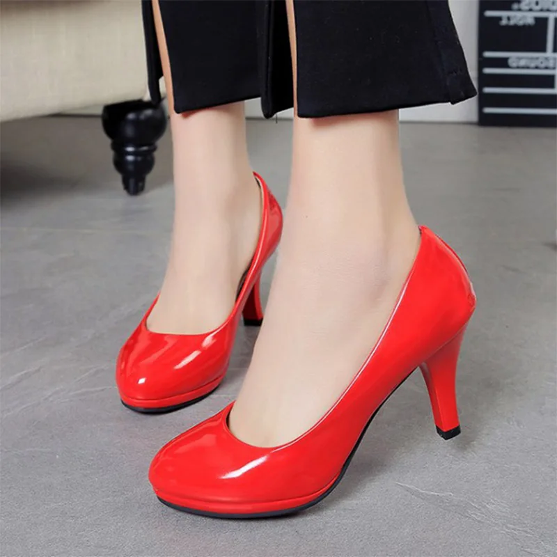 Женская обувь большой размер 34–42 туфли-лодочки на высоком каблуке женская белая свадебная обувь вечерняя женская обувь офисная женская обувь модельные туфли классическая обувь без молнии женская обувь 2403