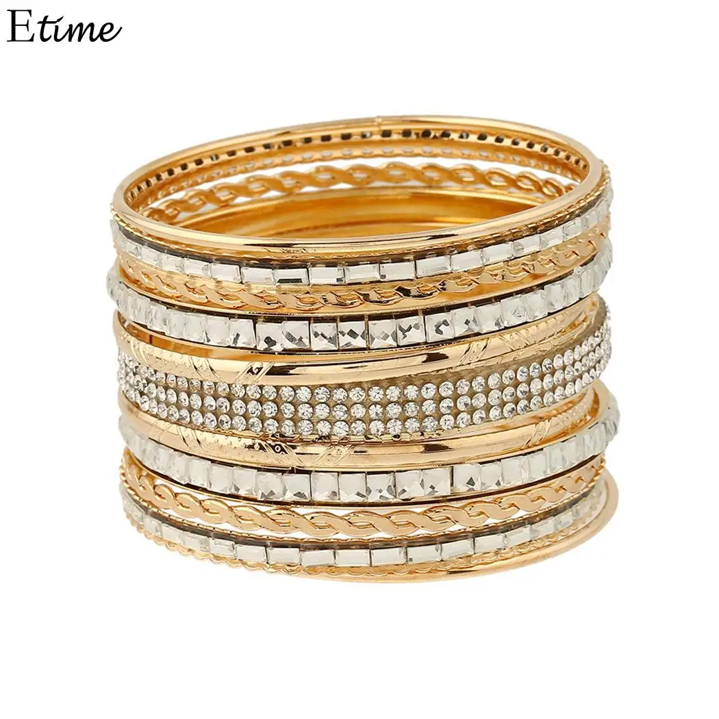 FANALA Bangles Women 11Pcs/Set Women Bangle Fashion Jewelry Artificial