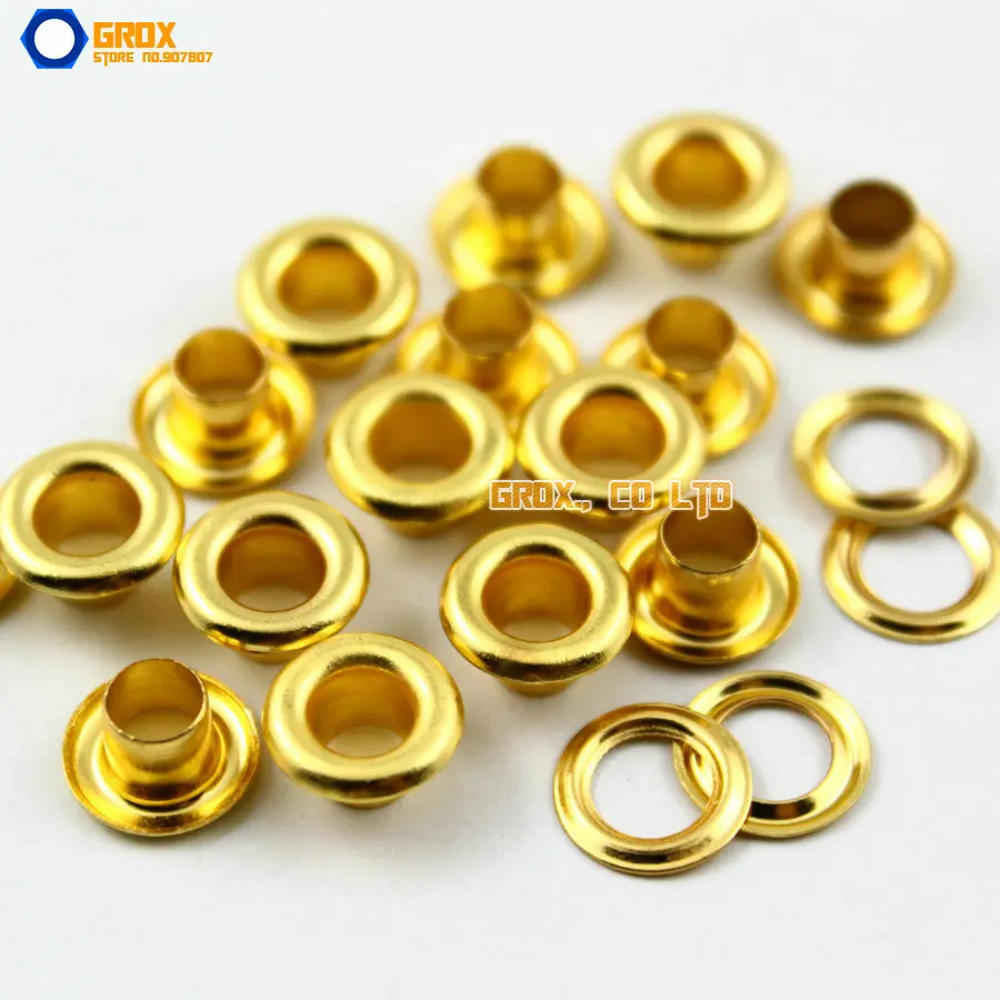 

800 Set 9*4.5*5mm (Outer diameter * Inner diameter * Height) Gold Round Eyelet Grommet