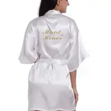 RB91 Модный Шелковый халат для матери с золотыми буквами, сексуальный женский короткий атласный свадебное кимоно, одежда для сна