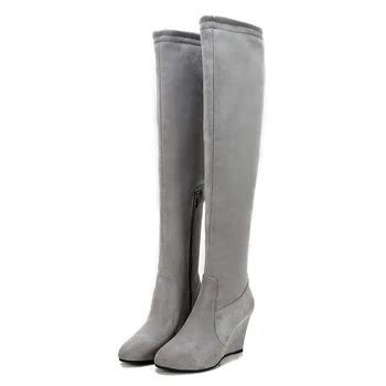 

Big Size 34-44 Over the Knee Boots for Women Sexy High Heels Long boots Winter Shoes Round Toe Platform Knight Boots DL7-38