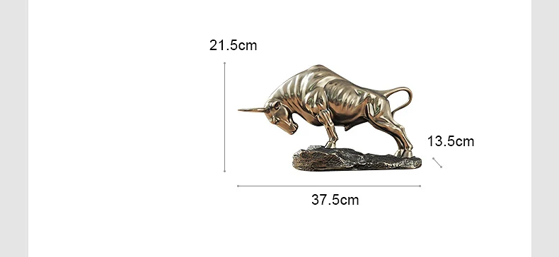 Современное произведение искусства энергичный золотой БЫК скульптура из смолы полный импульса сила скульптура животного бык изысканное украшение комнаты - Цвет: as photo show