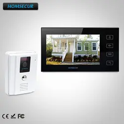 Homssecur 7 "проводной Hands-free видео и аудио смарт-дверной звонок + ЖК-цветной экран TC011-W камера + TM704-B монитор