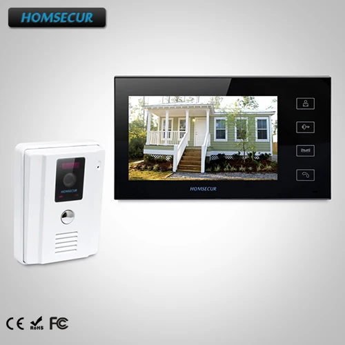 HOMSECUR 7&quot Wired Hands-free Video&ampAudio Smart Doorbell+LCD Color Screen TC011-W Camera + TM704-B Monitor | Безопасность и