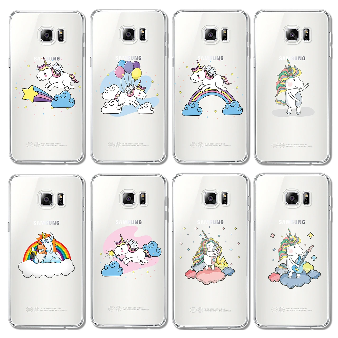 Cute cartoon unicorn soft tpu phone case for samsung Galaxy Note 8 9 4 5 A5 A3 A7 2016 2017 J3 J5 J7 S9 S8 S7 S6 edge Plus Cover |