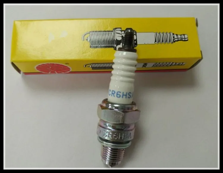 

Motorcycle spark plug CR6HSA Moped Scooter Resistance spark plug thread specification 10mm*12.7mm