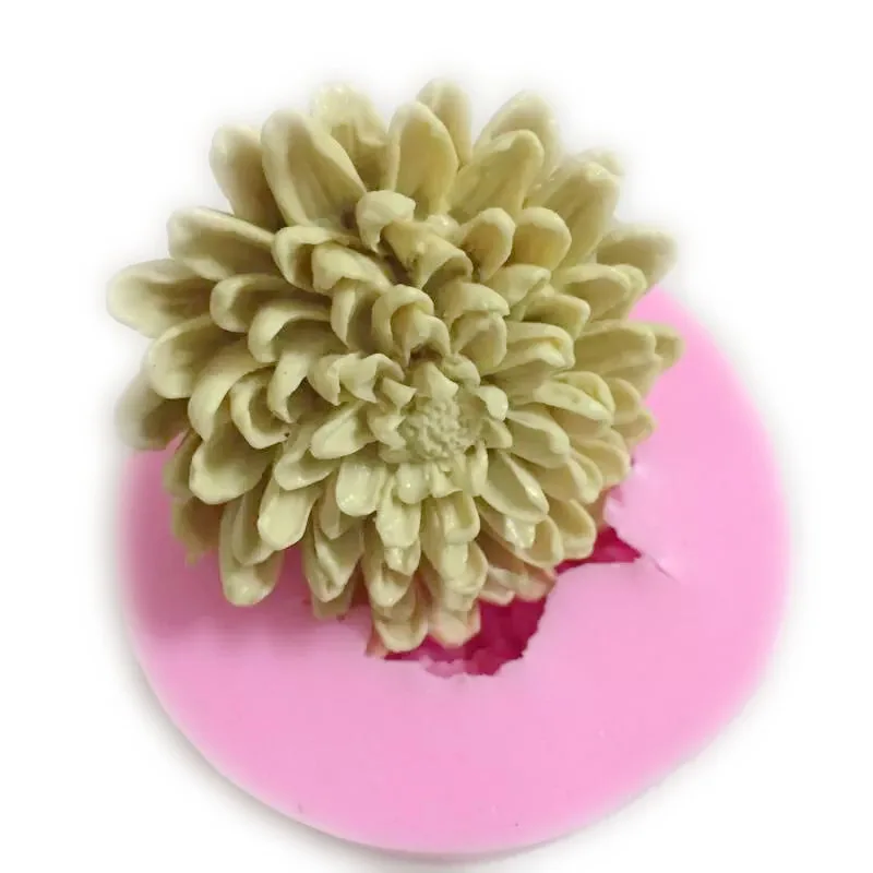 3D хризантемы цветок мыло силиконовые формы свечная глина плесень инструменты для украшения тортов из мастики для шоколада для выпечки формы h548