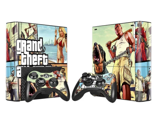 Grand Theft Auto 5 GTA 5 Виниловая наклейка для microsoft Xbox 360 E Slim контроллер консоли для x box 360 SLIM E наклейка - Цвет: 1