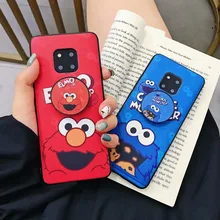 Funda para Huawei P20 P30 Mate 20 Lite Plus 3D Elmo Cookie Monsters fundas de títeres para Huawei Novo 4 pareja fundas de silicona con soporte