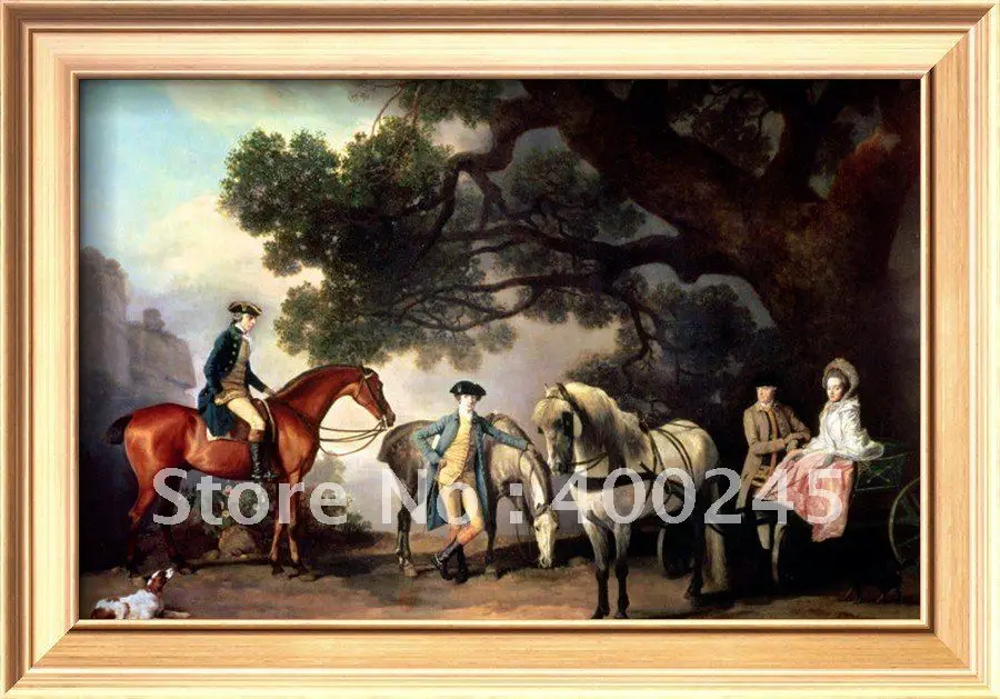Horses oil painting canvas art Melbourne and Milbanke Families by