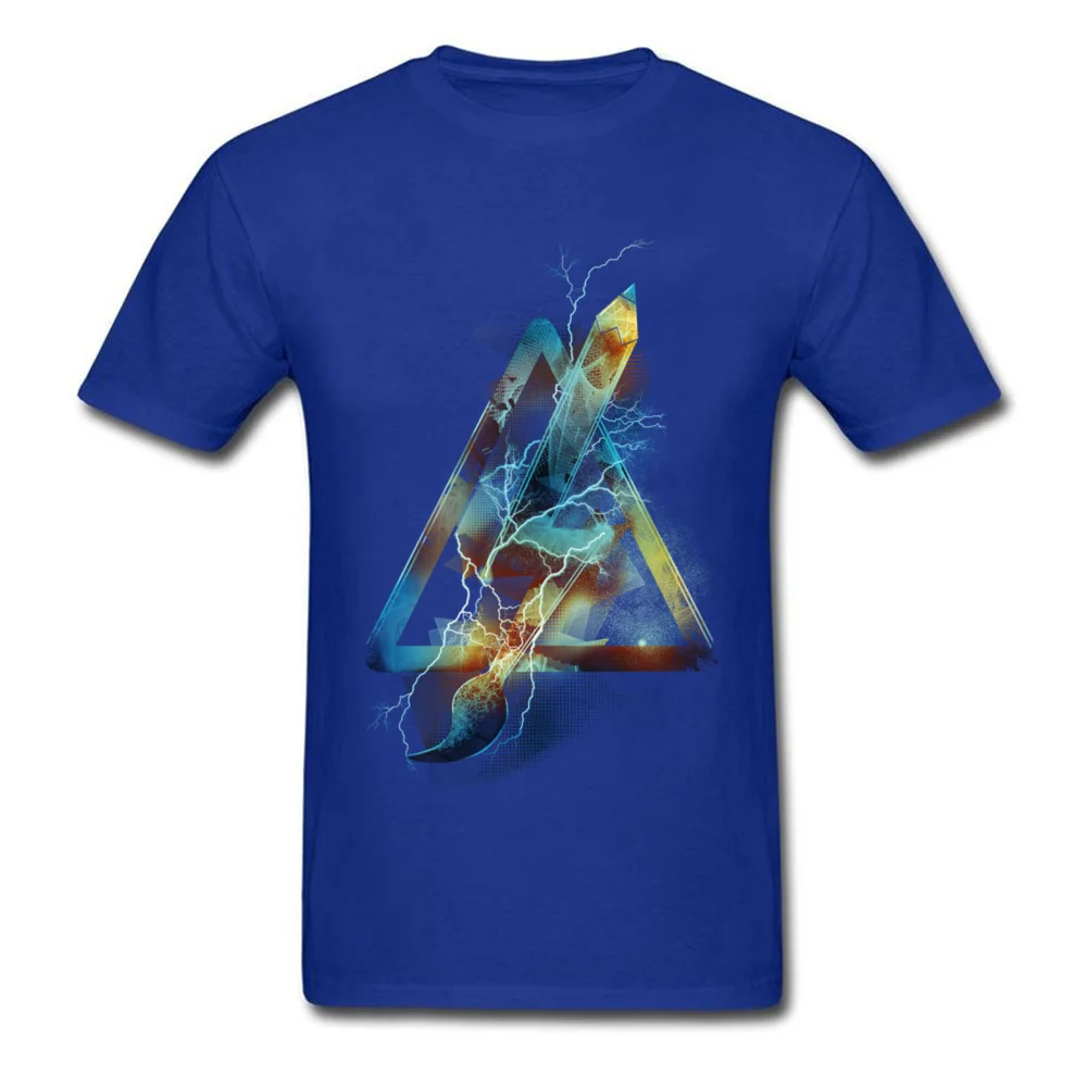 Men Tops Shirts High Tension Family Printing T-Shirt Pure Cotton Short Sleeve Printed On Tee-Shirts Crew Neck Wholesale High Tension blue