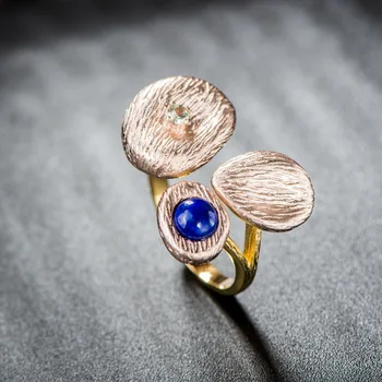 

925 Silver natural stone original female opening ring