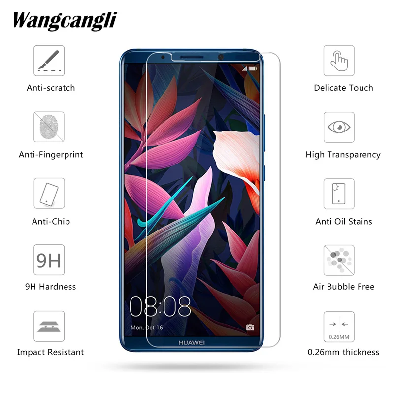 

For huawei p smart 2018 Glass Screen Protector 2.5D hd Easy to Install Cover Protective Glass for huawei huawei mate 10 pro