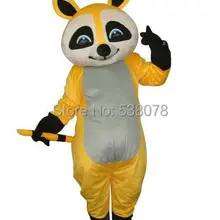 Дешевый милый желтый костюм талисмана енота взрослый размер символ «Герой мультфильма» костюм маскота костюм кунг-фу панды SW1244