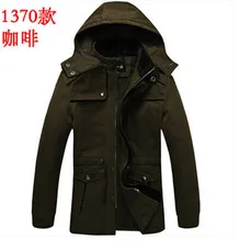 Fashion men winter military uniform jacket thick hooded cotton muti-pocket plus size army green coat outwear 2XL S983